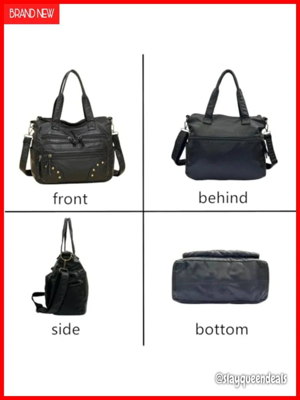 PU Leather Hobo Handbag Purse Top Handle Satchel